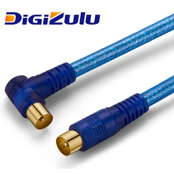Digizulu RG6 Антенный кабель для спутникового видеонаблюдения 1080p коаксиальный шнур Антенна RF Штекер под прямым углом